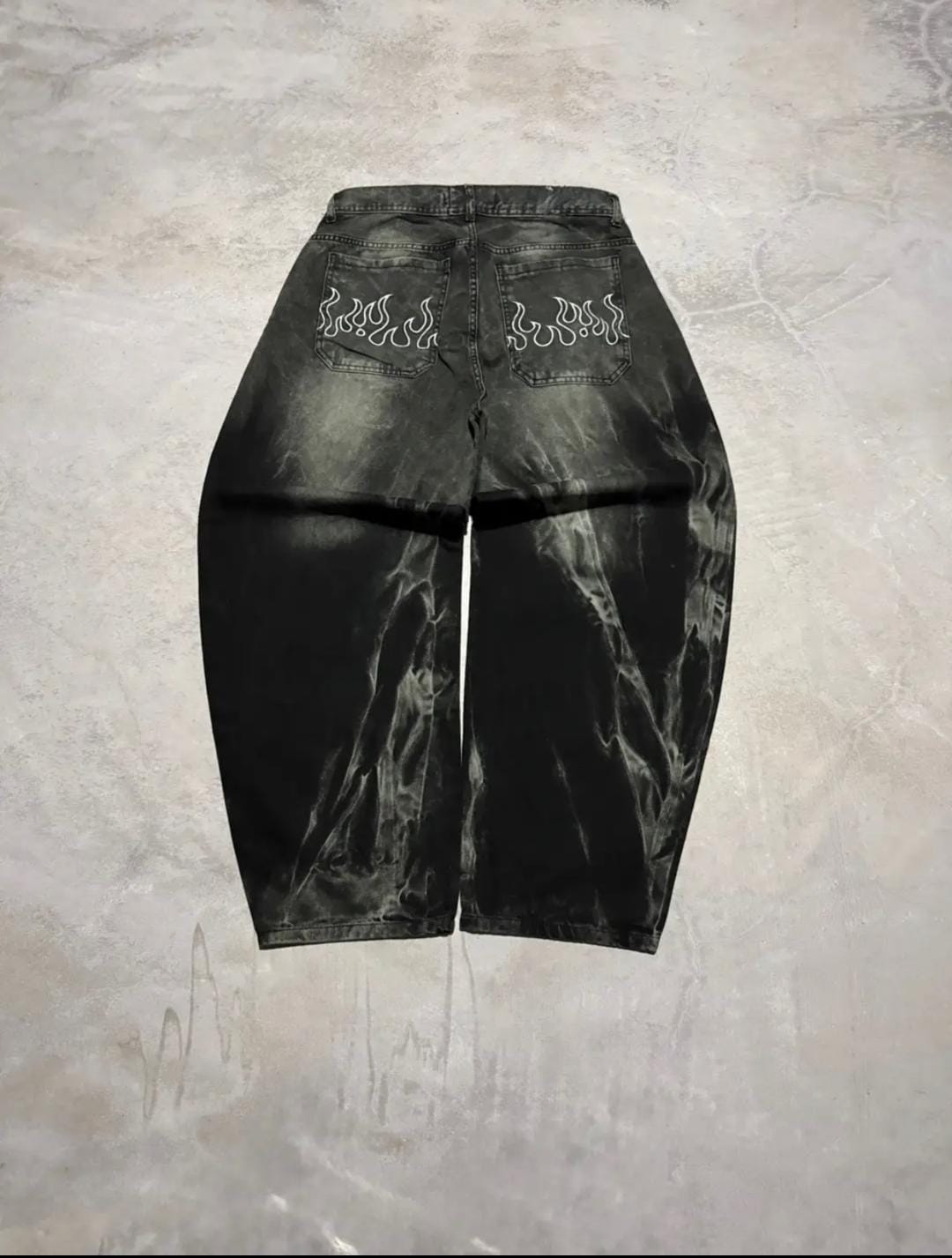 Baggy Flame Exodus Streetwear, bordados traseros